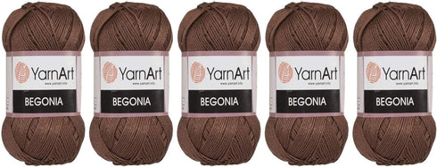 Yarn Art Begonia 100% Mercerized Cotton, Lot of 5 Skein (Pack),Total 8.8 Oz. Each 1.76 Oz (50g) / 185 Yrds (169m), Fine Sport:2 (0077)...