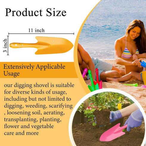 Mini Colorful Garden Hand Shovel, Metal Sand Shovels Tools for Kids Rust Resistant Spade Shovel for Planting, Transplanting, Weeding, Digging, Bea...