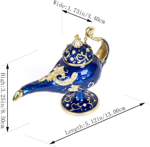 QIFU Hand Painted Enameled Magic Lamp Style Trinket Box Hinged Unique Gift for Home Decor...
