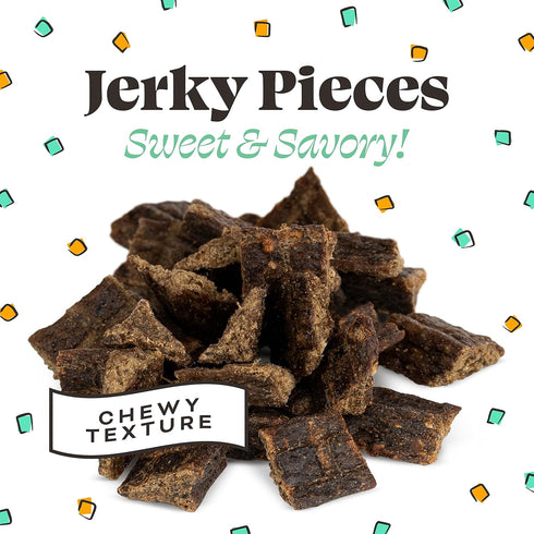 Primal Beef Jerky Dog Treats Made with Beef Bone Broth for Dogs, Give Pieces a Chance, Training Treat for Dogs, 4 oz...