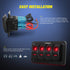 Nilight 4 Gang Rocker Switch Panel 5Pin On Off Toggle Aluminum Holder 12V 24V Dash Pre-Wired Red Backlit Switches for Automotive Cars Marine Boats...