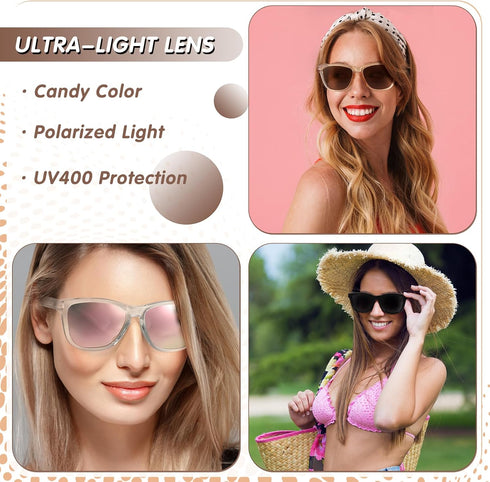 3 Pack Polarized Sunglasses for Women Men Trendy Classic Retro Driving Sun Glasses Sporty Style Square Frame Sunglasses with UV400 Protection...