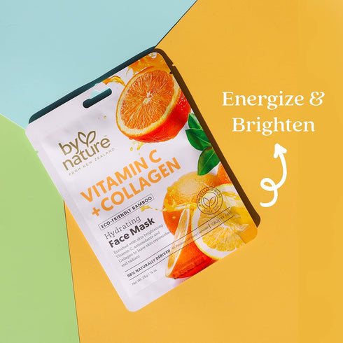 4pk Vitamin C + Collagen Hydrating Face Masks - Premium Face Mask Skin Care That Leaves Skin Replenished & Radiant - Moisturizing, Nutrient-Rich S...