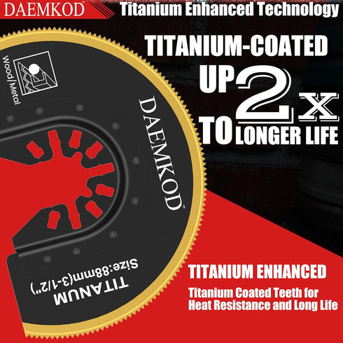 4 PcsTitanium Oscillating Saw Blades Metal Cutting, 4 Types Professional Multitool Blades for Metal Nails Hard Material and Wood Plastic, Multi To...