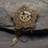 Women Men Steampunk Gears Brooch Wings Chain Pentagons Breastpin...