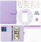 SOUL MAMA Budget Binder with Cash Envelopes - Purple Money Organizer for Cash, A6 Binder Cash Envelopes for Budgeting, Money Saving Binder with Ro...
