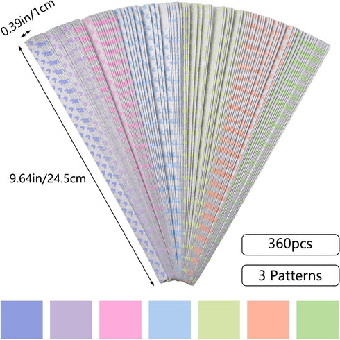 Star Paper Strips, 360pcs Glitter Luminous Lucky Star Origami Paper Folding Strips Peach Heart Four Leaf Grass Little Angel Pattern Crafts Folding...