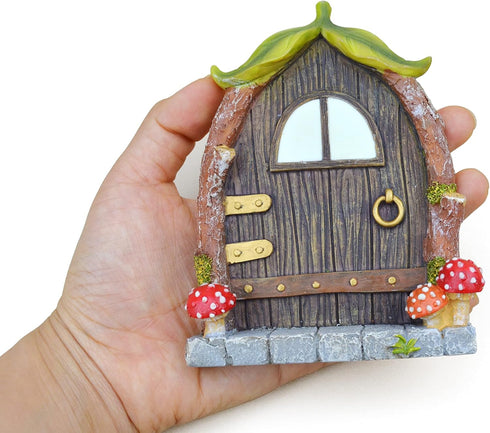 Fairy Door and Mushrooms for Trees, Glow in The Dark Gnome Home Door, Garden Tree Decor Kit with Adorable Mushrooms (Fairy Door with Mushrooms)...
