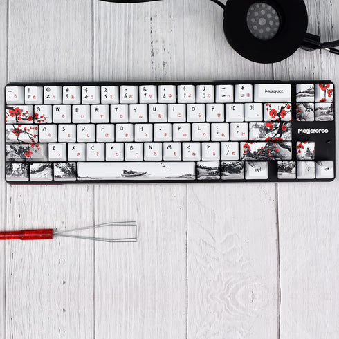 MOLGRIA Keycaps 71 Set for Gaming Mechanical Keyboard, Custom PBT OEM Profile Key caps Japanese Font with Keycap Puller for Cherry MX 71/61 60 Per...