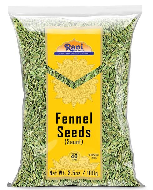 Rani Fennel Seeds (Saunf Sabut) Whole Spice 3.5oz (100g) ~ All Natural | Gluten Friendly | NON-GMO | Kosher | Vegan | Indian Origin...