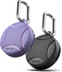 Encased Waterproof Airtag Case Compatible with Apple Airtag Keychain Holder Black Purple - 2 Pack...
