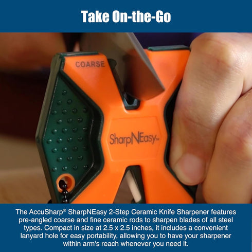 AccuSharp 2-Step Coarse and Fine Rods Knife Sharpener, Hones, Restores & Sharpens Kitchen Knives and All Types of Blades, Keychain Pull Through Kn...
