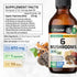 BIO KRAUTER 6 Mushrooms Supplement 6-in-1 - Lions Mane, Shiitake,Turkey Tail, Cordyceps, Reishi & Chaga Liquid Extract - Mushroom Complex Tincture...