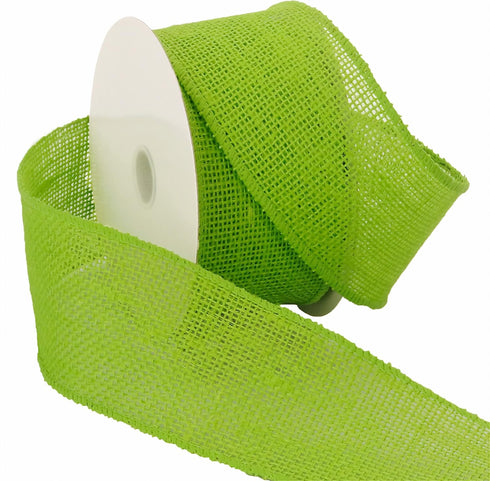 Morex Natural Burlap Wired Ribbon for Decorations, Holidays, Parties, Home and Outdoor Decor, 2.5" x 10 Yd, Hot Lime...