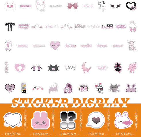 100 Pcs Cute Stickers Aesthetic Kawaii Stickers for Girls Teen Girls Pink Stickers Anime Girl Stickers Laptop Stickers for Women Phone Case Sticke...