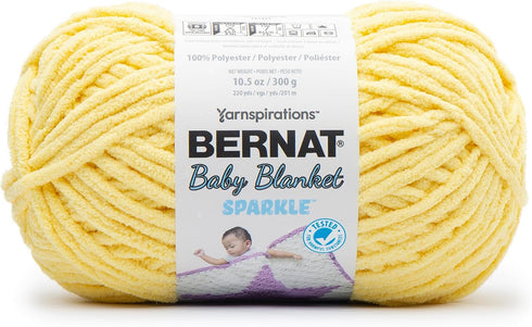Bernat Baby Blanket Sparkle Sunshine Yarn - 1 Pack of 10.5oz/300g - Polyester - #6 Super Bulky - 220 Yards - Knitting, Crocheting, Crafts & Amigur...