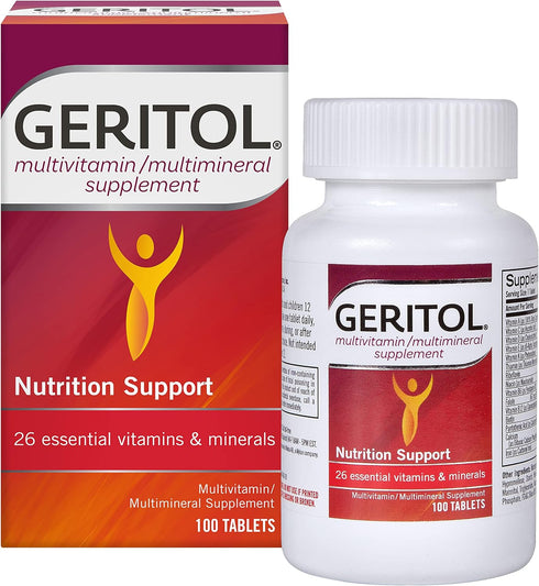 Geritol, Multivitamin Supplement, Contains B-Vitamins, Antioxidants, Vitamins C, E & D and Iron, 26 Essential Vitamins and Minerals, Gluten-Free, ...