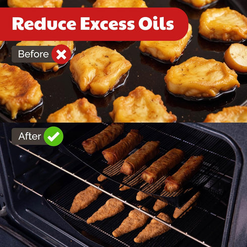 Air Fryer Basket for Oven - Non-Stick Oven Air Fryer Basket - Crisping Sheet for Baking Crisp Pizza, Chips, Fries, & More With Less Oil, Butter or...