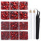 LPBeads 6400 Pieces Hotfix Rhinestones Siam Flat Back 5 Mixed Sizes Crystal Round Glass Gems with Tweezers and Picking Rhinestones Pen...
