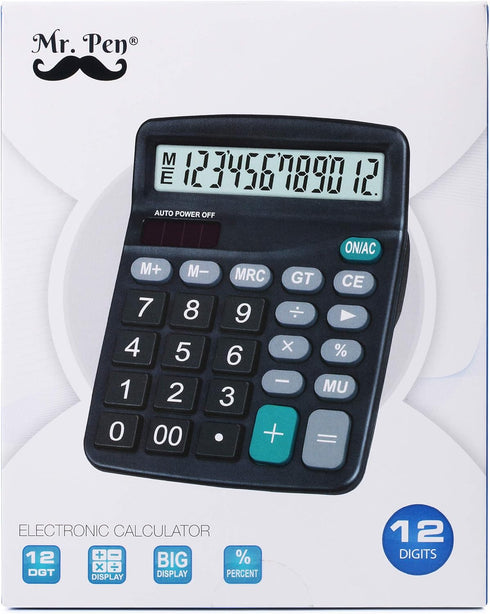 Mr. Pen- Calculator, Calculators Large Display, Standard Function Calculator, 12-Digit, Desktop Calculator, Large Calculator, Office Calculator, C...
