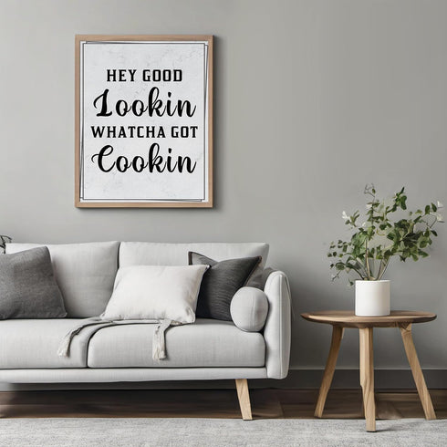 Posterizer 1 pcs-Kitchen Print-Funny Quotes-whatcha got cookin-Kitchen & Bar Art-Comedy Art-Art Poster Print for Home, Office, Store, Bar- unframe...