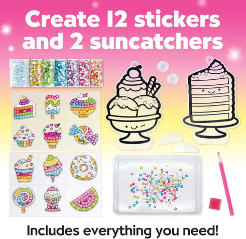 Creativity for Kids Big Gem Diamond Painting Kit: Sweets Stickers and Suncatchers - Diamond Art for Kids, DIY Stickers and Suncatcher Kit for Girl...