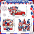 Memorywuu 3 Pcs 4th of July Diamond Art Kits Patriotic Diamond Painting Hanging Door Sign DIY Memorial Day Diamond Wall Decor Gnome Diamond Art Ad...