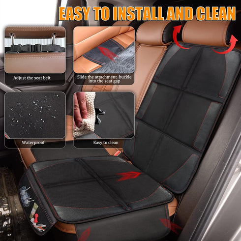 Car Seat Protector, 1 Pack, Thickest Padded 600D Fabric Padding, Waterproof, Durable, Anti Slip Backing, Child Seat Protection, Suitable for Babie...