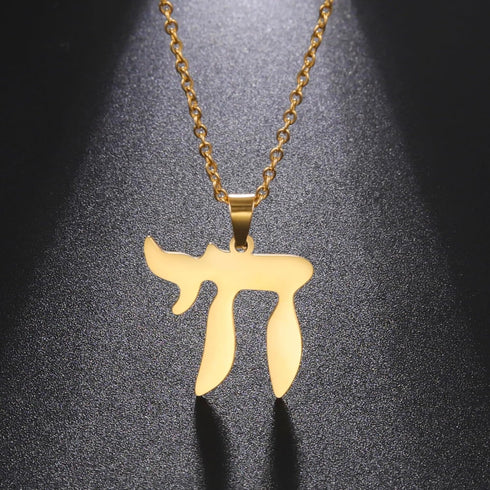 Hebrew Chai Necklace for Women Stainless Steel Classic Hebrew Sign of Life Letter Chai Pendant Necklace Religious Jewish Jewelry...
