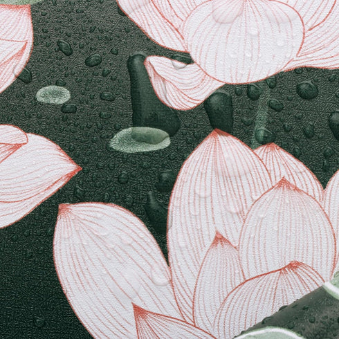 Yasinet Peel and Stick Wallpaper Floral Wallpaper Vintage Dark Green Lotus Flower Contact Paper Removable Self Adhesive Wallpaper for Wall Living ...