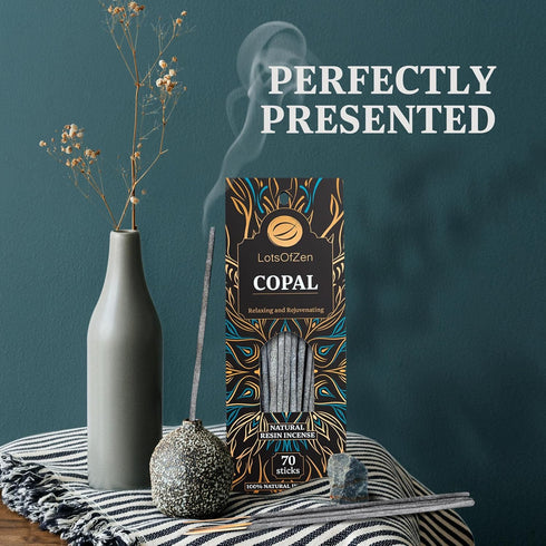 Copal Incense Sticks Smudge Kit (70 pcs) — 100% Pure Long Burning White Copal Resin Day of The Dead Incense from Mexico...