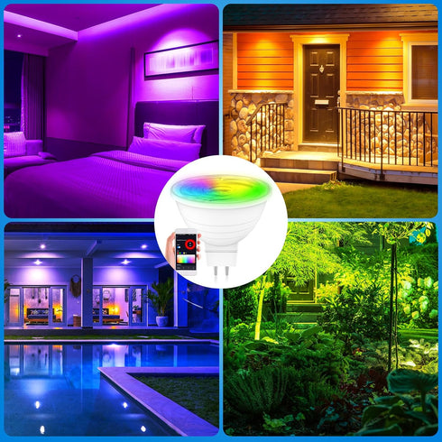 Smart WiFi MR16 Color Changing led Bulbs, Dimmable with App Control, 40° Beam Angle AC/DC12V GU5.3 Base, Compatible with Alexa and Google Home Ass...