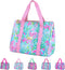 Lilly Pulitzer Cute Lunch Bag for Women, Large Capacity Insulated Tote Bag, Blue Mini Cooler with Storage Pocket and Shoulder Straps, Best Fishes...