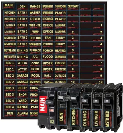 129 Circuit Breaker Labels - Fuse Box Stickers - Circuit Breaker Stickers - Circuit Breaker Box Labels - Fuse Box Labels - Circuit Breakers Label ...