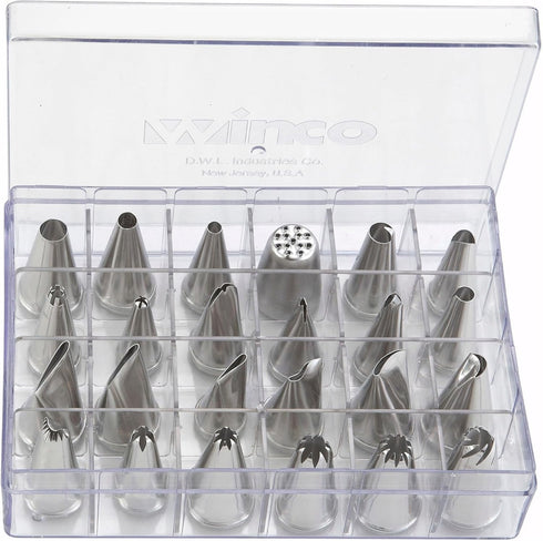 Winco 24 Tubes Cake Decorating Set, 18/8 Stainless Steel...