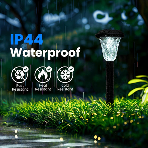 GIGALUMI Solar Outdoor Lights,Solar Lights Outdoor Waterproof 2 Pack,Cool White Solar Pathway Lights for Outside,Outdoor Lights Solar Powered Gard...