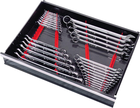 Ernst Manufacturing Wrench Rail Set with Magnetic Backing, 40 Tool, Red...