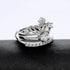 Uloveido Women's Platinum Plated Cubic Zironica Princess Crown Wedding Engagement Rings Guard Wraps and Enhancers Y480...