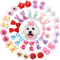 40 Pieces Dog Bows Cute Puppy Dog Bowknot Hair Bows Handmade Hair Accessories Bow with Rubber Bands Lace Organza Puppy Bows Rhinestone Pearls Dog ...