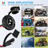 MICTUNING 1FT 14 AWG SAE Socket Sidewall Port to Male Plug 12V-24V Power Cord Quick Connector Extension Cable Harness, Waterproof Dust Cap, for Au...