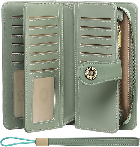 FALAN MULE Women's Wallet Genuine Leather RFID Blocking Large Capacity Trifold Ladies Wallet...