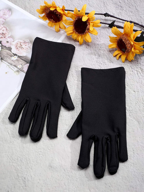 Sumind 3 Pairs Wrist Length Gloves Women Short Satin Gloves Opera Short Gloves for 1920s Wedding Party...