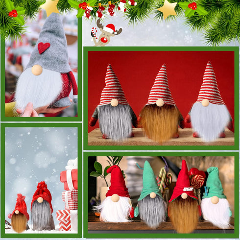 15 Pcs Gnome Beards for Crafting Easter Day Faux Fur Fabric Precut Gnomes Beards Handmade 30 Pieces Wood Balls for Halloween Christmas Valentine's...