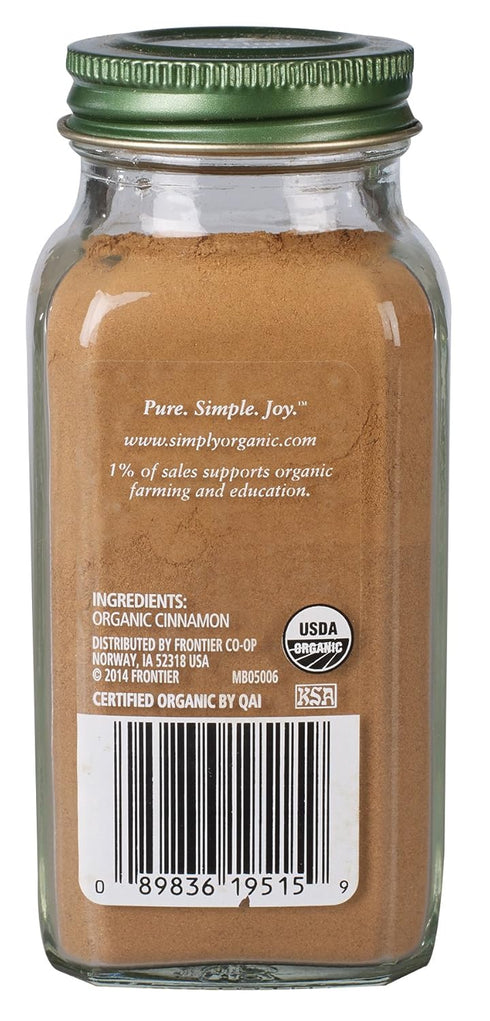 Simply Organic Ceylon Ground Cinnamon, 2.08 Ounce 3 Pack, Non-GMO Organic Cinnamon Powder, Vegan...