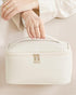 HBlife Travel Makeup Bag Portable Cute Leather Cosmetic Bag Large Make Up Bag Makeup Case Organizer Toiletry Bag for Women Girls with Handle and R...