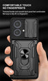 CCSmall for Motorola Edge 40 Neo 5G Case with Card Holder & Slide Camera Cover, Heavy Duty Protection Case with Ring Kickstand Cell Phone Case for...