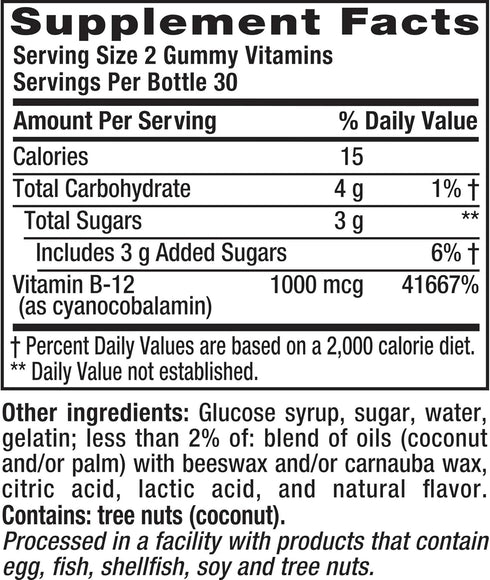 Vitafusion B12 Gummy Vitamins, Delicious Raspberry Flavor, 60ct (30 Day Supply)...