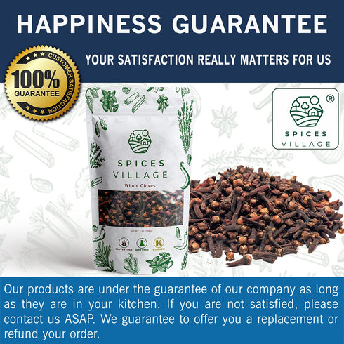 Spices Village Whole Cloves 7 Ounces, Kosher, All Natural Dried Clove Buds, Gluten Free, Non GMO, Whole Seeds Great for Food, Tea, Potpourri, KETO...