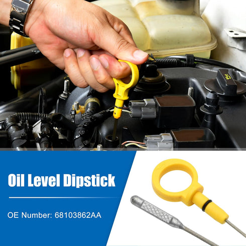 uxcell 1 Pcs Engine Oil Dipstick Engine Oil Fluid Level Dipstick for Jeep Wrangler 3.6L V6 A/T 4X4 Rubicon 2012-2018 No.68103862AA...