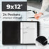 Dunwell 9x12 Art Portfolio Binder, Black Mounting Paper, Portfolio Binder for Artwork, 9 x 12 Art Folder, 24 Pockets Display 48 Pages, Acid-Free P...